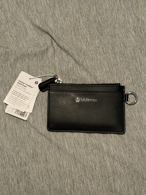 NWT Lululemon Black Cactus Leather Card Case Wallet